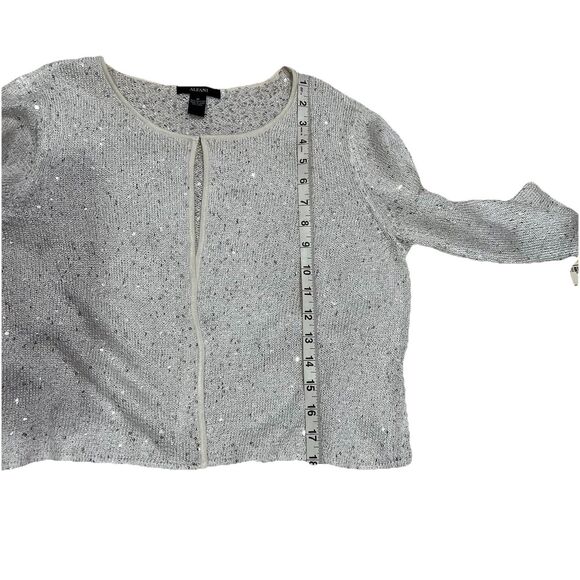 Alfani‎ Women's Sequined Crop Cardigan Party Holiday Glam Blouse Top Size Medium - Picture 5 of 5